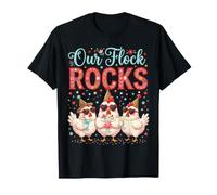 Nuestro Juego Familiar de Vacaciones de Verano Flock Rocks Chicken Camiseta