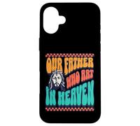 Nuestro Padre Que Arte En El Cielo Diversión Dios Retro Font Jesus Love Carcasa para iPhone 16 Plus