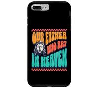 Nuestro Padre Que Arte En El Cielo Diversión Dios Retro Font Jesus Love Carcasa para iPhone 7 Plus/8 Plus