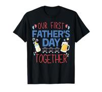 Nuestro primer día del padre juntos nuevo papá coincide con bebé niño niña Camiseta