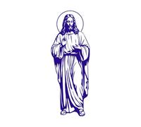 Nuestro Señor Jesucristo orando Calcomanías de tallado fino 48x131.2cm Pegatinas para vidrio Azul oscuro
