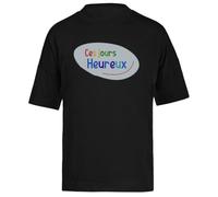 Nuestros Días Felices Camiseta Extragrande Holgada Negra Unisex Unisex Black tee Baggy Oversized T-Shirt