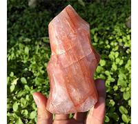 Nueva antorcha de cristal de llama hematoide roja de forma libre de piedra de cristal de fuego rojo para decoración del hogar-amarillo_12-13cm