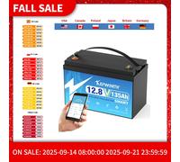 Nueva batería LiFePO4 de 12V, 100AH, 120AH, 135AH, 200AH, baterías de alimentación BMS Bluetooth integradas, 6000 ciclos para campistas RV, carrito de Golf 135AH Bluetooth