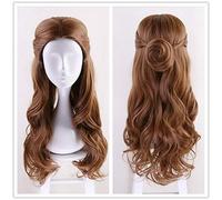 Nueva Bella y la Bestia Princesa Belle Peluca Mujer Peluca larga ondulada Cosplay Emma Waston Versión Halloween Juego de roles Cabello