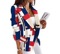 Nueva Chaqueta De Traje con Estampado De Doble Botonadura De Manga Larga para OtoñO E Invierno, Chaqueta para Mujer