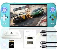 Nueva consola de juegos portátil M27, 128 GB de memoria interna con 30.000 juegos, sistema Linux, pantalla IPS de 7 pulgadas, mini consola portátil de bolsillo, salida HD (verde, 128 g)