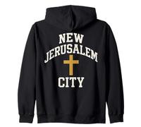 Nueva Cruz de la Ciudad de Jerusalén Fe Cristiana Jesús Verso de Sudadera con Capucha