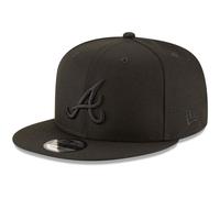 Nueva era MLB 9fifty Black Black Primario Logotipo Team Snapback Snapback Hat Cap One Sally Saba todo - Atlanta Braves Black