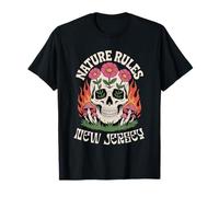 Nueva Jersey Nature Rules Vintage Skull Camiseta