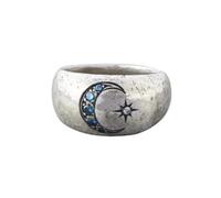 Nueva joyería hecha a mano Luna Set Zircon Anillo de mujer de moda y anillo para mujer Anillos espirituales, B, Metal, Sin piedra preciosa