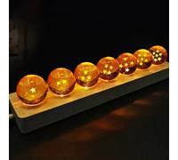 Nueva Lámpara LED de Cristal con Base de Madera de Dragon Ball Z 2026, Bola de Cristal de 1-7 Estrellas, Luz Nocturna, Adornos de Escritorio, Juguetes 7-planet circle