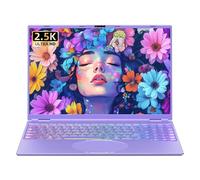 Nueva laptop púrpura de 16 pulgadas, bisel ultra estrecho 2.5K QHD IPS (2560 x 1600), en tel N95 (3.4 GHz), 16 GB de RAM 512G SSD, KB retroiluminado a color, desbloqueo facial, USB-C/HDMI/WiFi/BT, Win