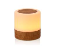 Nueva luz LED de noche táctil con control remoto para escritorio, siete colores, creativa, con textura de madera, carga, 3 W, amarilla