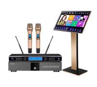 Nueva máquina de karaoke china KV-V5 Reproductor de karaoke con micrófono inalámbrico Reverb, pantalla táctil capacitiva de 22 pulgadas, función de descarga gratuita en la nube, aplicación YouTube