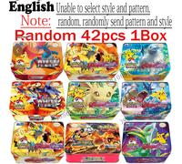 NUEVA OFERTA 2026: Set de 42 Piezas Pokémon, Caja Metálica de Batalla, Caja de Juguetes con Cartas de Anime ! English random 1box
