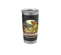Nueva Orleans Louisiana LA USA Pantano Cocodrilo jugando banjo Vaso térmico de acero inoxidable de doble pared