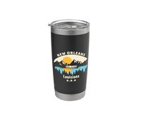 Nueva Orleans Louisiana Souvenir Montaña Puesta del sol Río Vaso térmico de acero inoxidable de doble pared