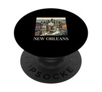 Nueva Orleans Luisiana Retro Vintage Tranvía Barrio Francés PopSockets PopGrip Adhesivo
