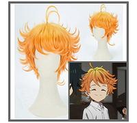 Nueva Peluca De Cosplay De Emma Anime Yakusoku No Neverland, Peluca De Cosplay Naranja De Emma, Peluca De Cosplay De Emma Prometida Neverland + Gorra De Peluca