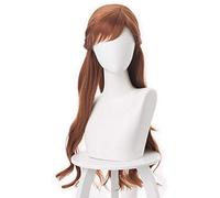 Nueva princesa Anna peluca cosplay Olaf's Adventure cosplay peluca Anna mezcla trenza marrón 70 cm largas pelucas de cabello sintético + gorro de peluca