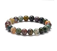 Nueva pulsera para hombre y mujer, joyería de piedra Natural hecha a mano, pulsera con abalorios de hilo, pulsera de ónix de la India de 6/8 / 10mm, 8mm