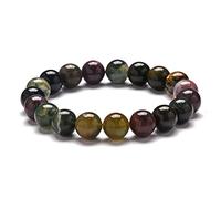 Nueva pulsera para hombre y mujer, joyería de piedra Natural hecha a mano, pulsera con abalorios de hilo, pulsera de ónix de la India de 6/8 / 10mm, 10mm