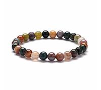 Nueva pulsera para hombre y mujer, joyería de piedra Natural hecha a mano, pulsera con abalorios de hilo, pulsera de ónix de la India de 6/8 / 10mm, 6mm