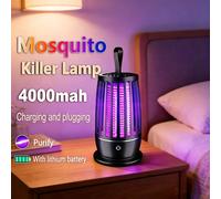 Nueva Trampa para Moscas Recargable por USB, Lámpara Eléctrica Mata Mosquitos, Repelente de Insectos Silencioso para Interiores y Exteriores, Anti Mosquitos 2026 Yellow With battery