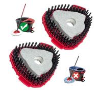 [Nueva versión 2025] Paquete de 2 cabezales de fregona Oceda para sistema EasyWring de 1 tanque, cabezal de cepillo rígido con almohadilla de estropajo integrada para limpieza profunda de suelos y