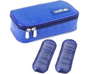 [Nueva versión] Bolsa Isotermica Insulina ONEGenug Impermeable Bolsa Diabética Bolsas de frío y Calor Bolsa de jeringas para la diabetes, insulina y Medicamentos (S + 2 Bolsas de hielo)
