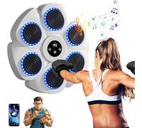 Nueva Versión de Montaje en Pared Inteligente Con Bluetooth 2024 - Máquina de Boxeo Con Guantes, Equipo de Entrenamiento (White)