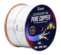 Nueva York 1000 ft Gato 6 Plenum Bulk Ethernet Cable de Cobre Macizo Cable 23 AWG Blanco