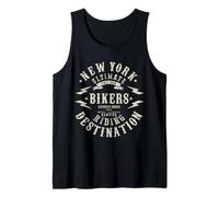 Nueva York Bikers Riding Destination Vintage Motorcycle Camiseta sin Mangas