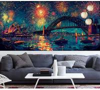 Nueva York Diamond Painting 50x100cm Pintura de Diamante Adultos Ciudad Diamond Art,DIY Cristal Artes Artesanal Bordado Lienzo Kits de Punto de Cruz Manualidades Adultos para Decor Regalos VQ-1046