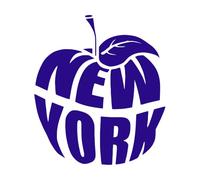 Nueva York es la metrópolis de la Gran Manzana de Estados Unidos. Su nombre es NY en forma de manzana. Pegatinas de pared 67.2x76.8cm Cultura del tatuaje Azul oscuro
