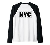 Nueva York Estados Unidos en Black Font Camiseta Manga Raglan
