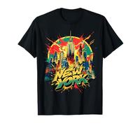 Nueva York Horizonte Punk Grunge Vintage Retro Graffiti Comic Camiseta