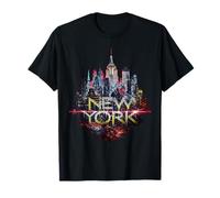 Nueva York Horizonte Punk Grunge Vintage Retro Graffiti Comic Camiseta