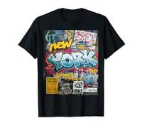 Nueva York Horizonte Punk Grunge Vintage Retro Graffiti Comic Camiseta