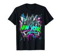 Nueva York Horizonte Punk Grunge Vintage Retro Graffiti Comic Camiseta