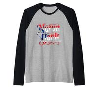 Nueva York Puerto Rico Tatuaje Estilo Texto Diseño Camiseta Manga Raglan