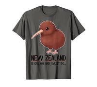 Nueva Zelanda está Llamando y Debo irme a un pájaro Kiwi neozelandés Camiseta
