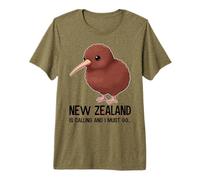 Nueva Zelanda está Llamando y Debo irme a un pájaro Kiwi neozelandés Camiseta Premium