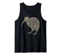 Nueva Zelanda Kiwi Word Cloud Camiseta sin Mangas