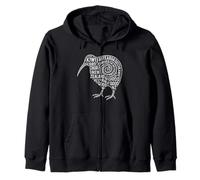 Nueva Zelanda Kiwi Word Cloud Sudadera con Capucha