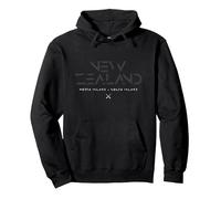 Nueva Zelanda Sudadera con Capucha, Unisex para Adultos, Negro, M