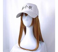 Nuevas celdas en el trabajo Plaqueta Cosplay peluca para mujeres niñas larga recta peluca de pelo de anime 60 cm cabello sintético de lino Fiesta de Halloween Celdas en el trabajo Peluca y sombrero