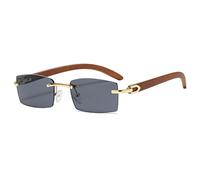 Nuevas Gafas de Sol rectangulares sin Montura Punk para Hombre, Moda 2021, Gafas de Sol de Montura pequeña Vintage a la Moda, Gafas sin Marco