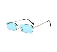 Nuevas Gafas de Sol sin Borde de la Moda 2025 Tendencia a la Tendencia de los Hombres Amarillos Azules claros